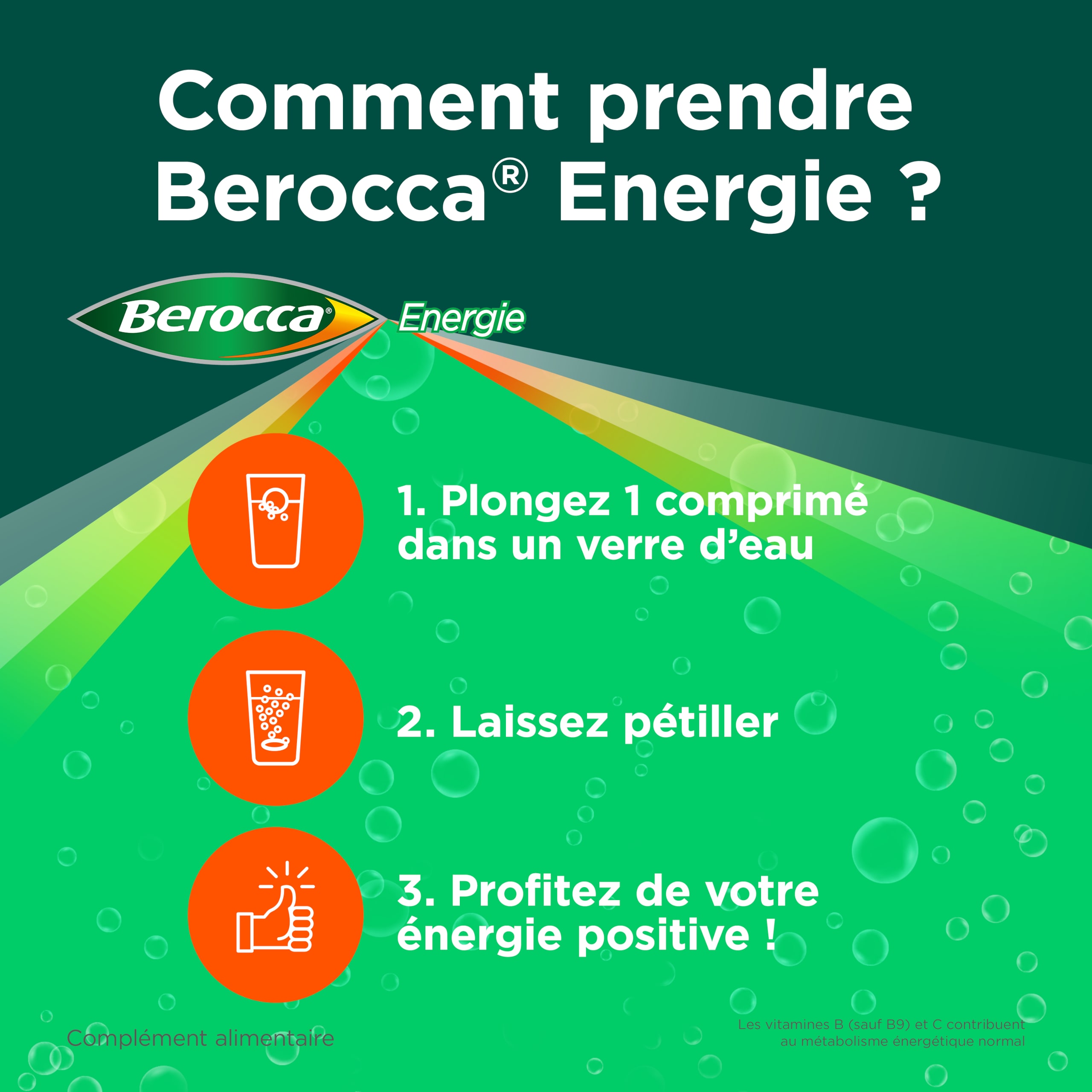 Comment prendre les comprimés effervescents Berocca Energie ?