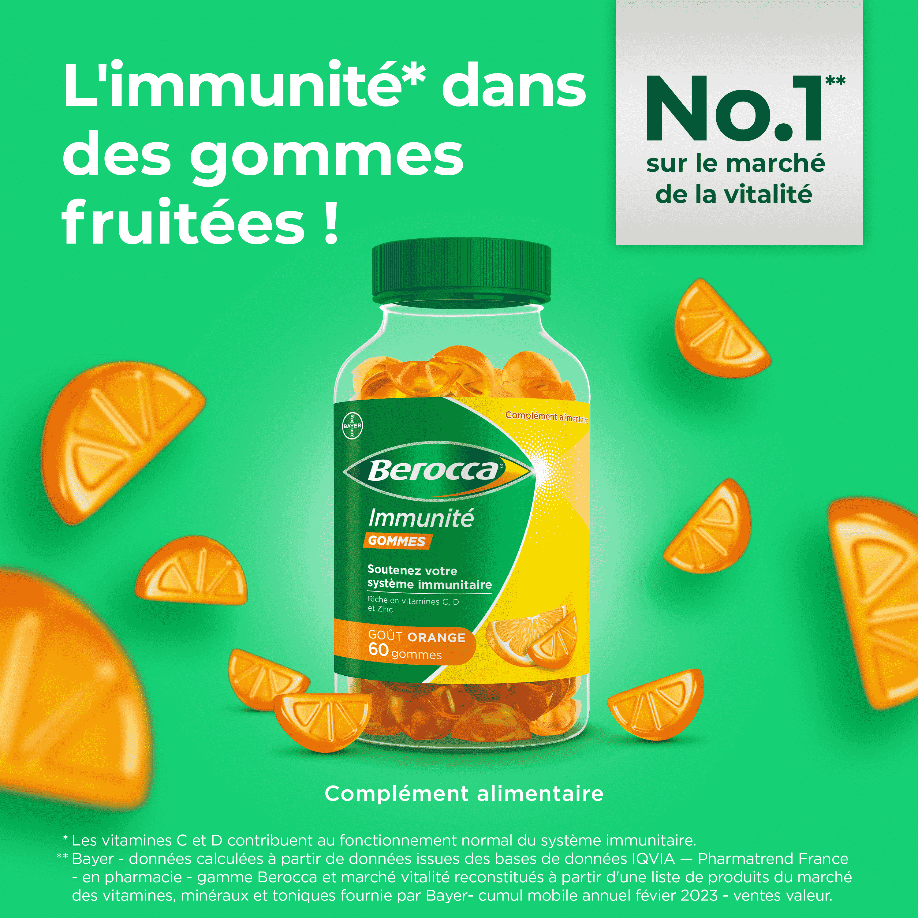 Berocca® Immunité Gommes I Complément alimentaire